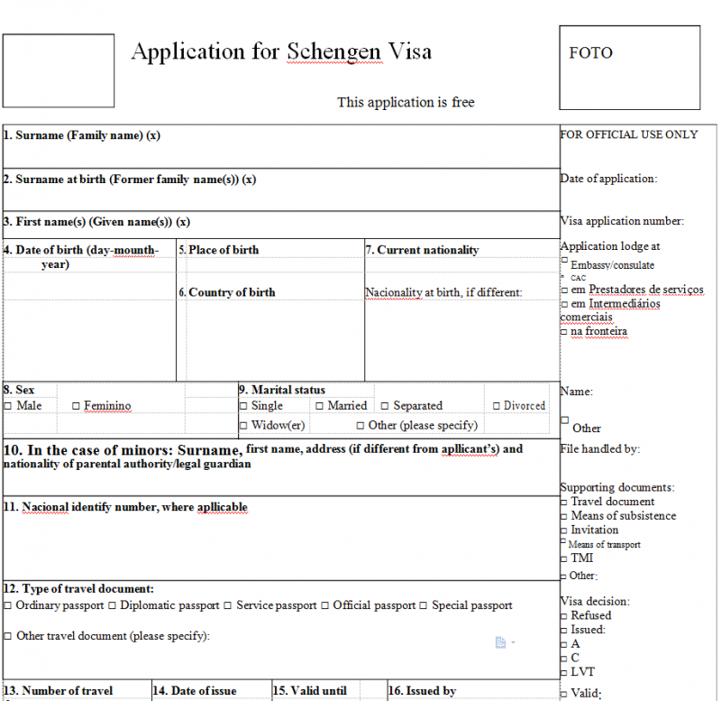 葡萄牙个人旅游签证【仅供参考】